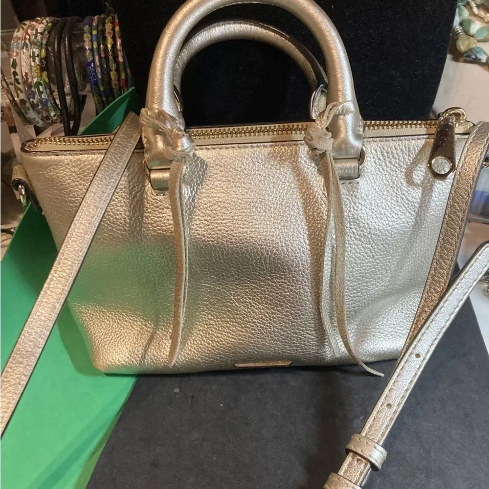 Rebecca Minkoff Metallic‎ Gold 100%Leather Tassel Accent Detail MiniCross Bag - Picture 4 of 13